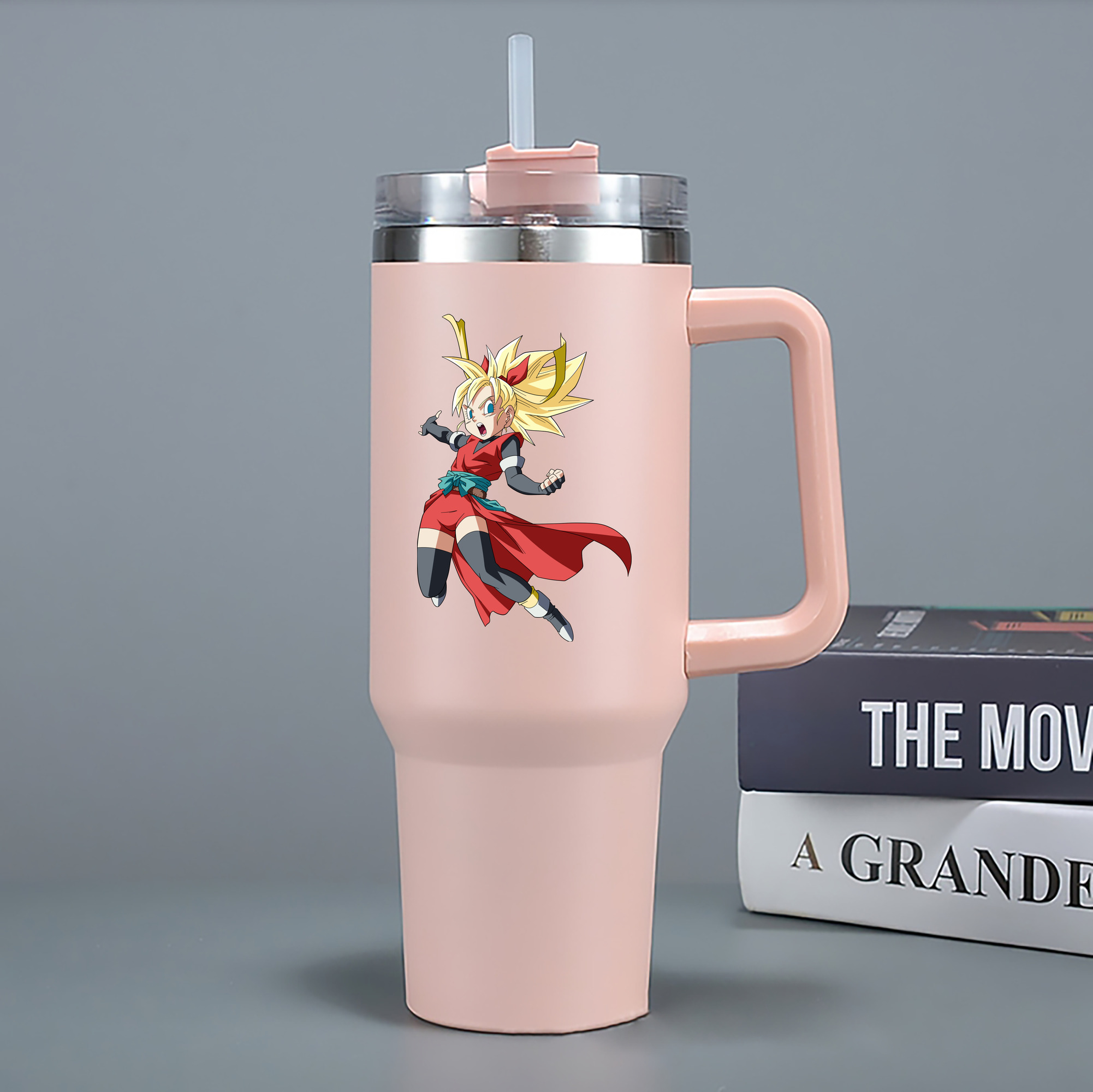 （画像用） ドラゴンボール カリフラ DRAGON BALL Caulifla 1200mL車用タンブラー - クリスタルステッカー（プラスチックストロー付き）